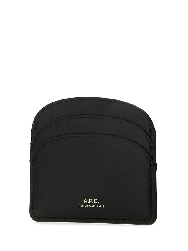Black Logo Half-moon Leather
  Cardholder - Image 2
