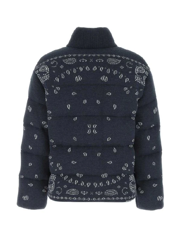 Bandana Pattern High Neck Wool Zip-up
  Padded Jacket - Image 2