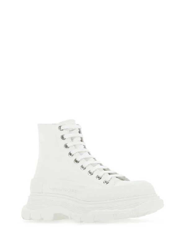 White Canvas Tread Slick Sneakers - Image 2