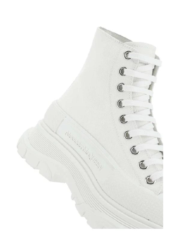 White Canvas Tread Slick Sneakers - Image 3