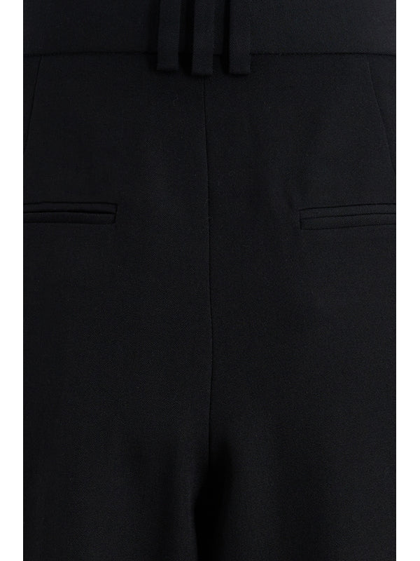 Black Wide Wool Pants - Image 3