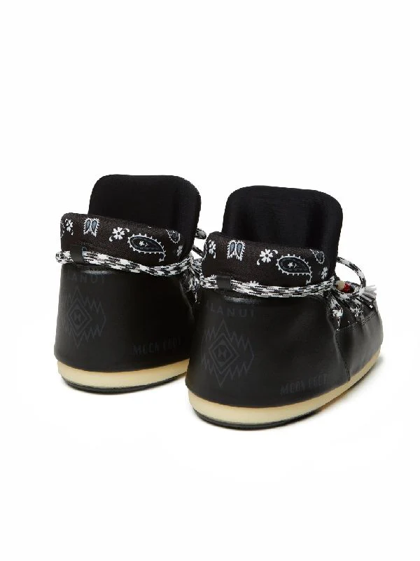 Bandana Pattern Lace-Up Moon Boots - Image 3