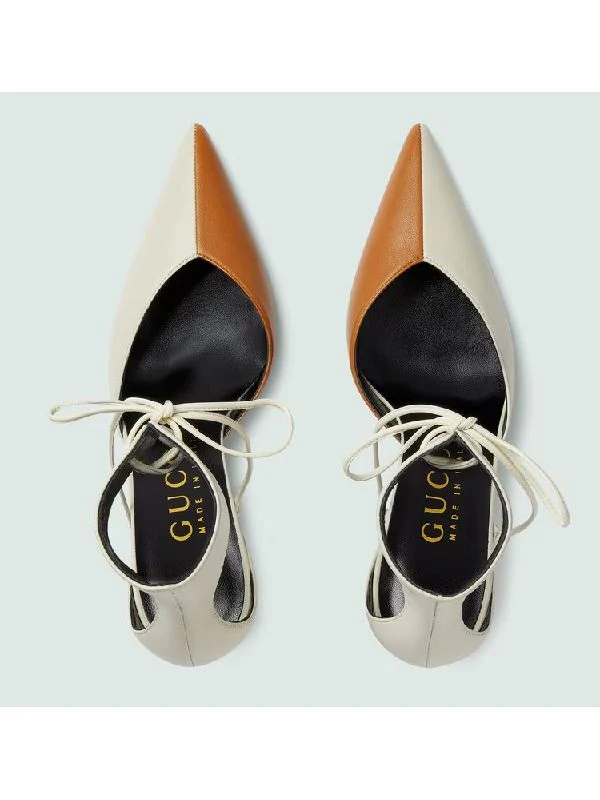 Bicolor Lace-Up Anklet Sandal Heel - Image 3