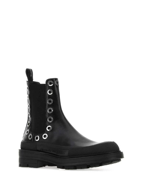 Stack Eyelet Leather Chelsea Boots - Image 2
